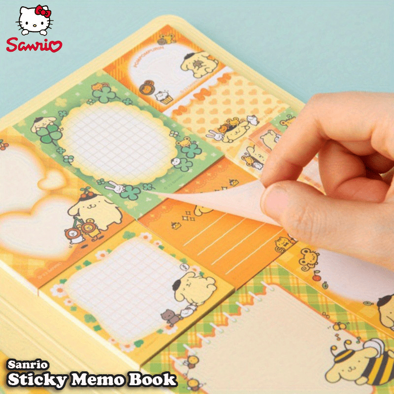 Hello Kitty Sticky Memo Book: 2 Letter Paper Designs + 11 Sticky Note Designs, 30 Sheets Each, Total 330 Sheets - A5 Size - Available in 6 Sanrio Character Covers - Perfect for Notes, Memos, and Gifts