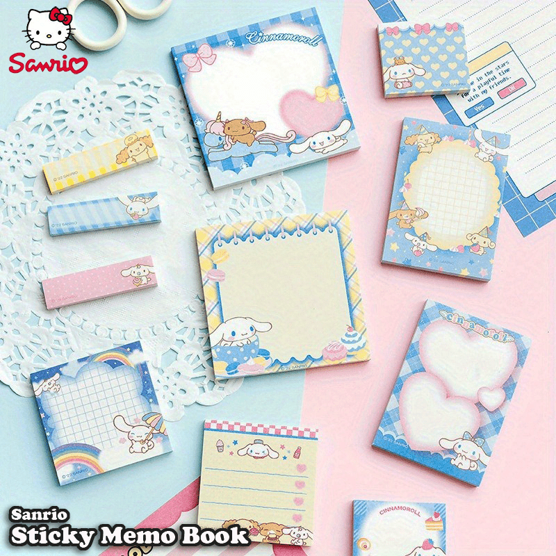 Hello Kitty Sticky Memo Book: 2 Letter Paper Designs + 11 Sticky Note Designs, 30 Sheets Each, Total 330 Sheets - A5 Size - Available in 6 Sanrio Character Covers - Perfect for Notes, Memos, and Gifts