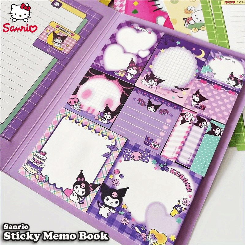 Hello Kitty Sticky Memo Book: 2 Letter Paper Designs + 11 Sticky Note Designs, 30 Sheets Each, Total 330 Sheets - A5 Size - Available in 6 Sanrio Character Covers - Perfect for Notes, Memos, and Gifts