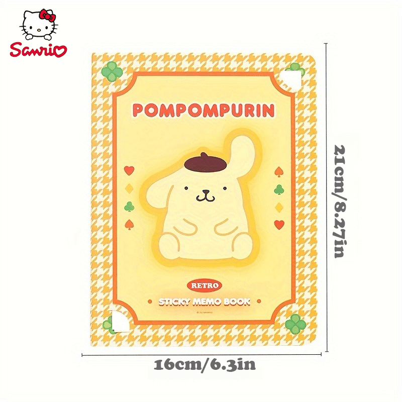 Hello Kitty Sticky Memo Book: 2 Letter Paper Designs + 11 Sticky Note Designs, 30 Sheets Each, Total 330 Sheets - A5 Size - Available in 6 Sanrio Character Covers - Perfect for Notes, Memos, and Gifts
