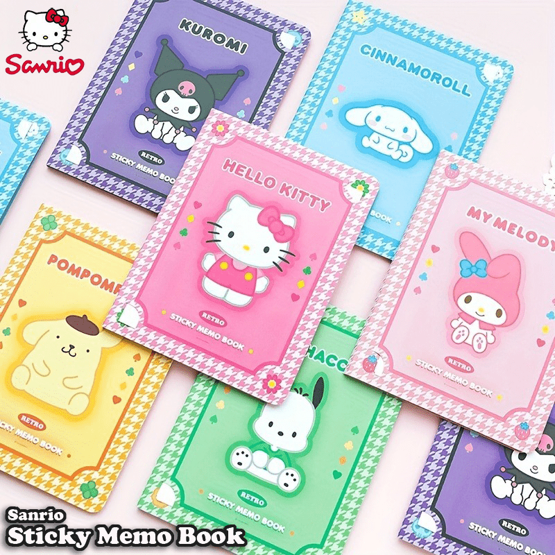 Hello Kitty Sticky Memo Book: 2 Letter Paper Designs + 11 Sticky Note Designs, 30 Sheets Each, Total 330 Sheets - A5 Size - Available in 6 Sanrio Character Covers - Perfect for Notes, Memos, and Gifts