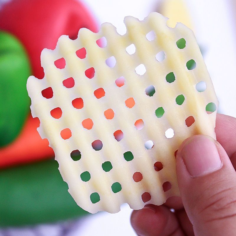 2-in-1 Potato & Vegetable Slicer - Manual Wave Cutter with Flower Design, Durable Plastic Kitchen Gadget for Perfect Ripples and Flowers