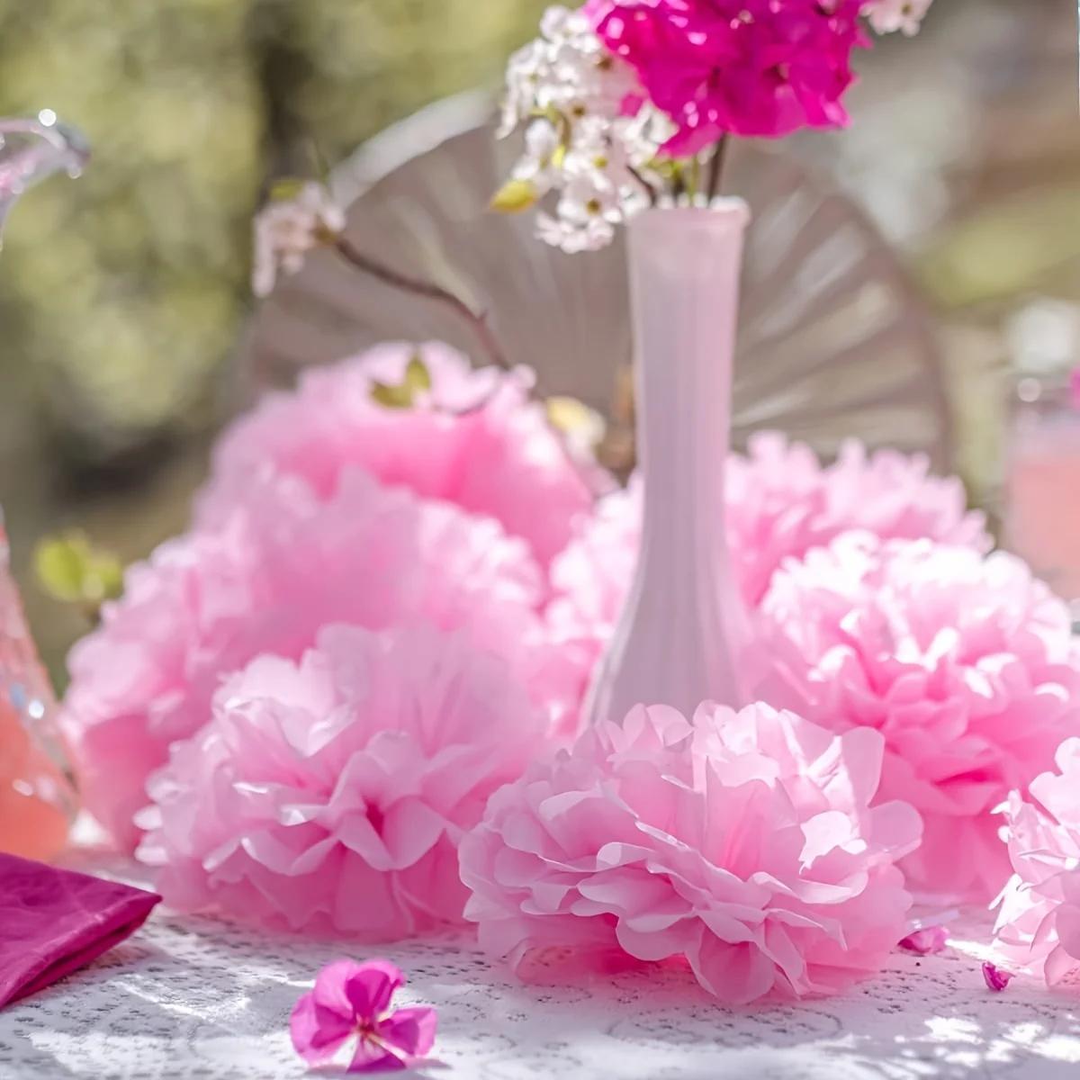 15pcs Vibrant Handcrafted Paper Flower Balls - Romantic Decor for Valentines Day, Weddings, Birthdays Event Essentials, Halloween Decorations, Christmas Decorations