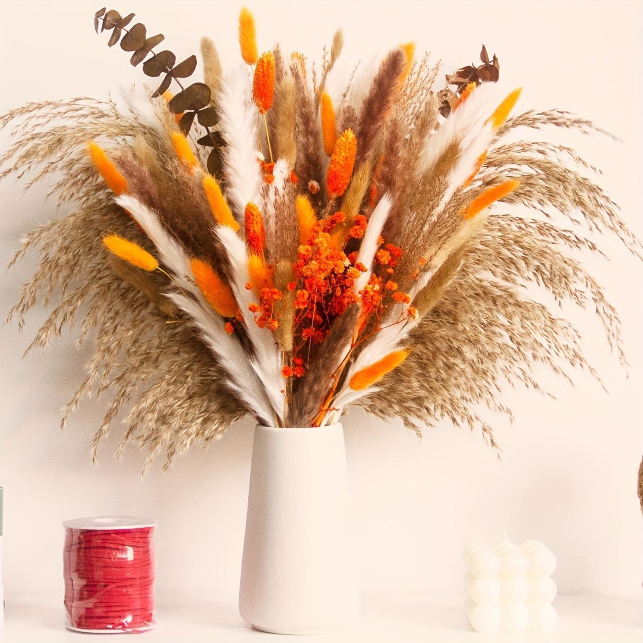 91pcs Autumn Elegance Dried Flower Bouquet - Preserved Gypsophila, Pampas Grass & Eucalyptus for Home & Office Decor | Perfect for Weddings, Parties & Seasonal Celebrations