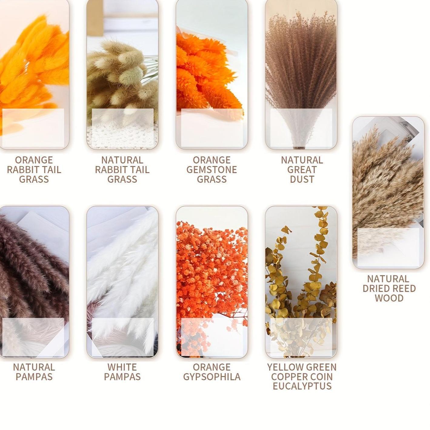 91pcs Autumn Elegance Dried Flower Bouquet - Preserved Gypsophila, Pampas Grass & Eucalyptus for Home & Office Decor | Perfect for Weddings, Parties & Seasonal Celebrations