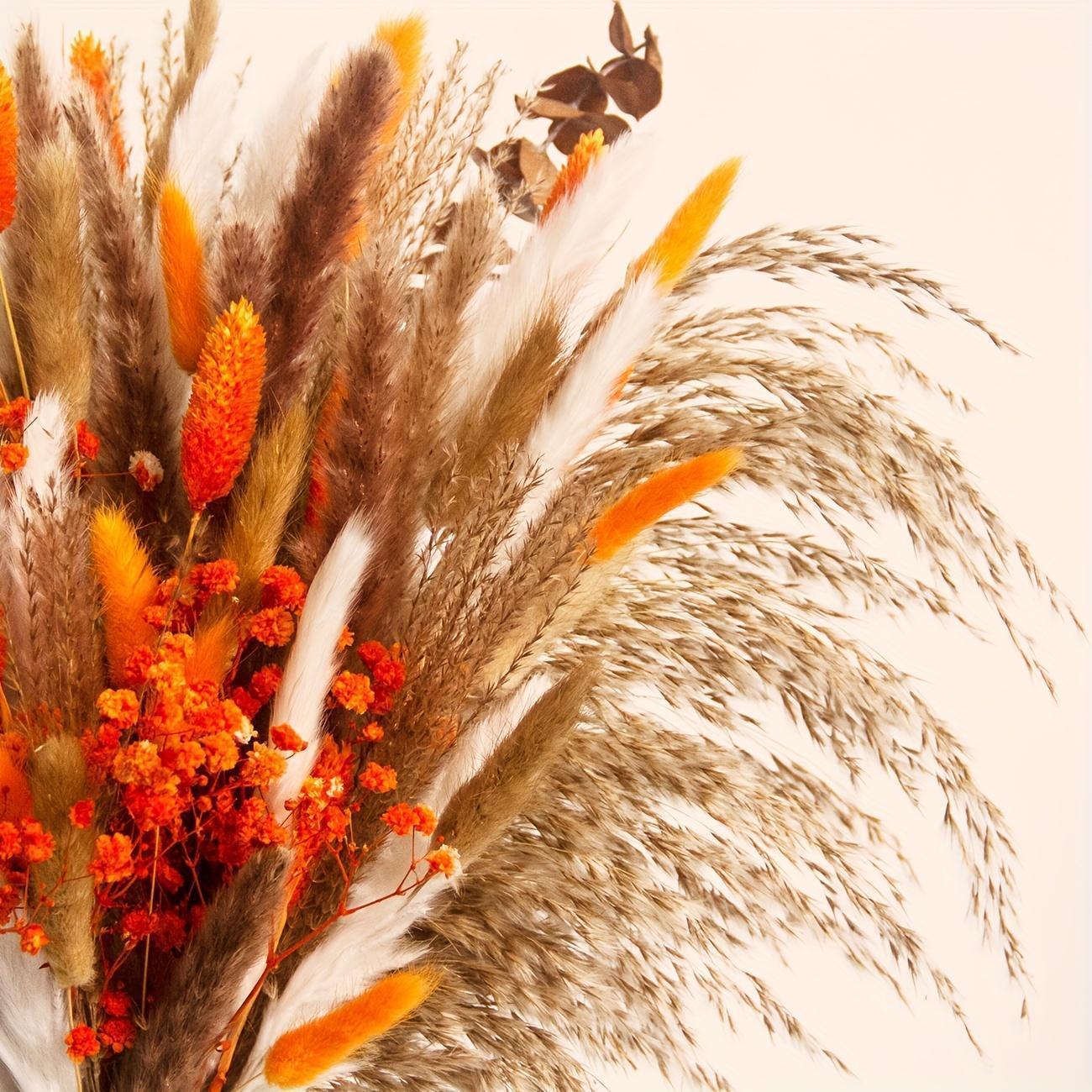 91pcs Autumn Elegance Dried Flower Bouquet - Preserved Gypsophila, Pampas Grass & Eucalyptus for Home & Office Decor | Perfect for Weddings, Parties & Seasonal Celebrations