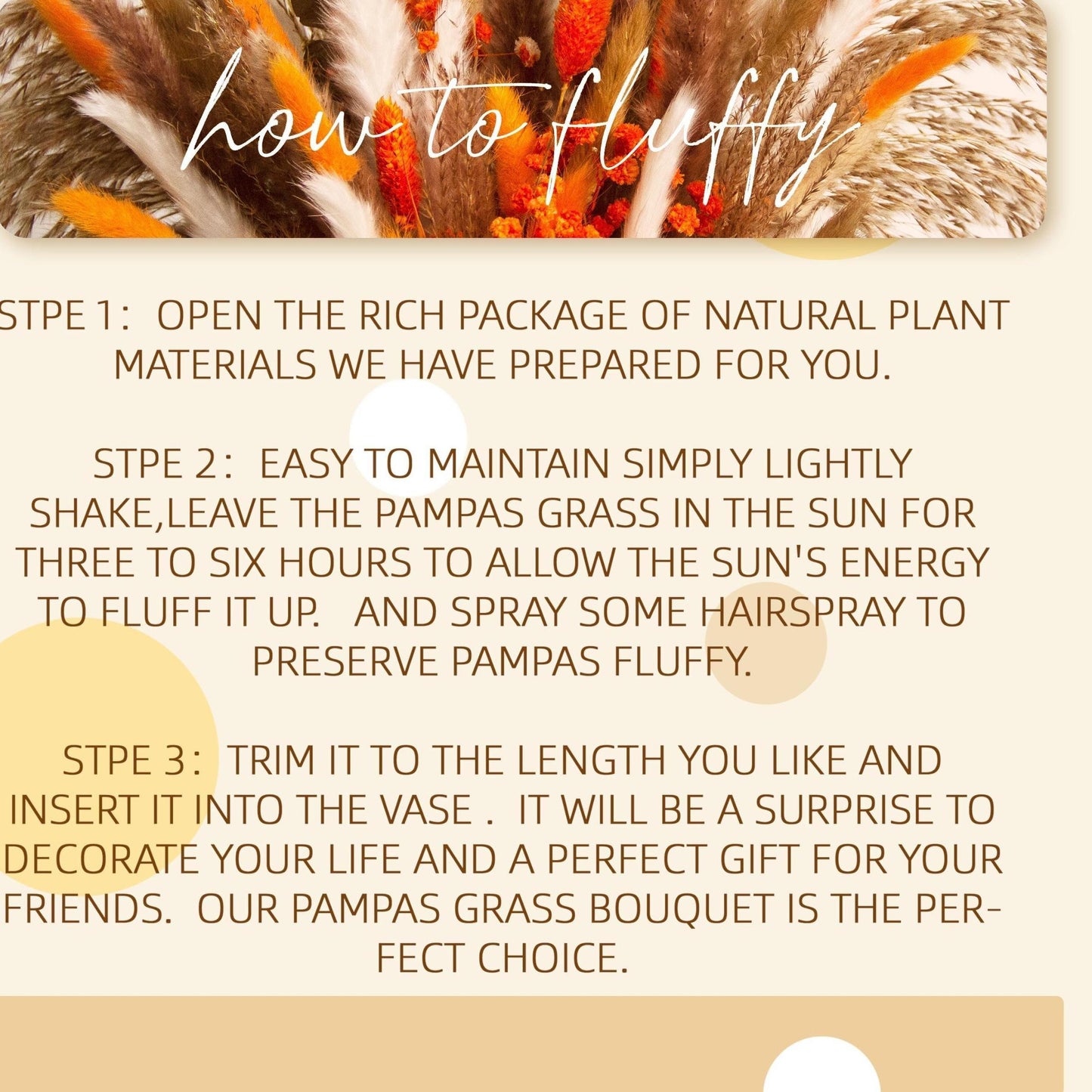 91pcs Autumn Elegance Dried Flower Bouquet - Preserved Gypsophila, Pampas Grass & Eucalyptus for Home & Office Decor | Perfect for Weddings, Parties & Seasonal Celebrations