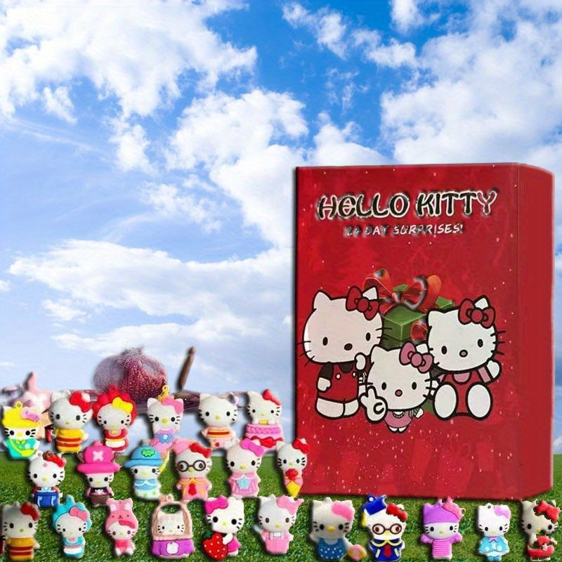 Sanrio Hello Kitty Countdown Calendar Box, 24-Hole Advent Calendar, Christmas Decoration Ornament, Christmas Ornament Display, Countdown Calendar Decor, Decorative Calendar Ornament, Christmas Calendar Box, Sanrio Character A