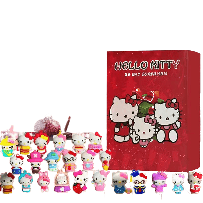 Sanrio Hello Kitty Countdown Calendar Box, 24-Hole Advent Calendar, Christmas Decoration Ornament, Christmas Ornament Display, Countdown Calendar Decor, Decorative Calendar Ornament, Christmas Calendar Box, Sanrio Character A