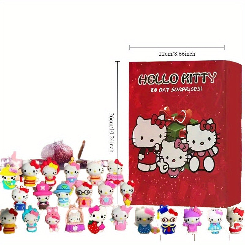 Sanrio Hello Kitty Countdown Calendar Box, 24-Hole Advent Calendar, Christmas Decoration Ornament, Christmas Ornament Display, Countdown Calendar Decor, Decorative Calendar Ornament, Christmas Calendar Box, Sanrio Character A