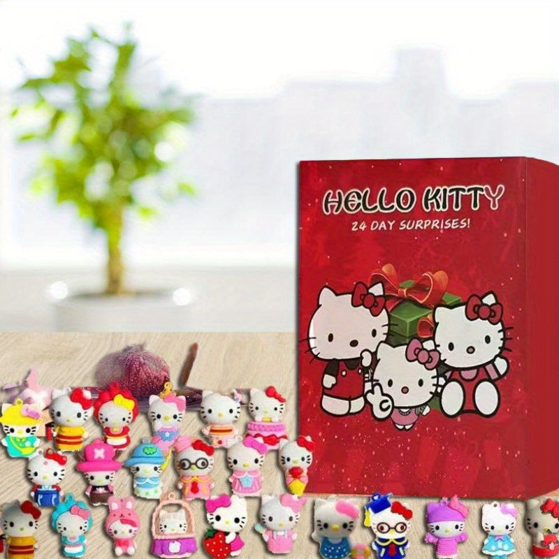 Sanrio Hello Kitty Countdown Calendar Box, 24-Hole Advent Calendar, Christmas Decoration Ornament, Christmas Ornament Display, Countdown Calendar Decor, Decorative Calendar Ornament, Christmas Calendar Box, Sanrio Character A