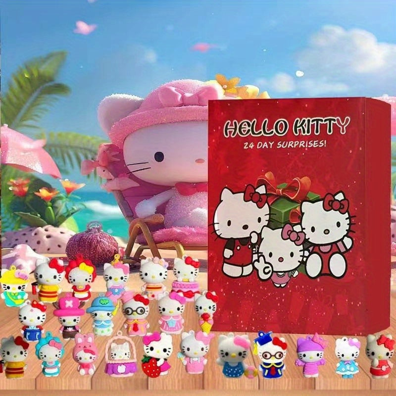Sanrio Hello Kitty Countdown Calendar Box, 24-Hole Advent Calendar, Christmas Decoration Ornament, Christmas Ornament Display, Countdown Calendar Decor, Decorative Calendar Ornament, Christmas Calendar Box, Sanrio Character A