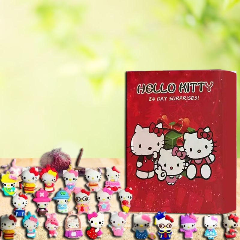 Sanrio Hello Kitty Countdown Calendar Box, 24-Hole Advent Calendar, Christmas Decoration Ornament, Christmas Ornament Display, Countdown Calendar Decor, Decorative Calendar Ornament, Christmas Calendar Box, Sanrio Character A