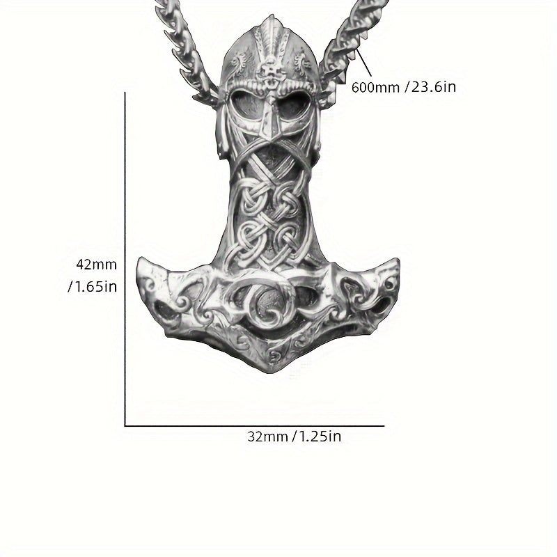 Domineering  Celtic Metal Odin Thor's Hammer Pendant Necklace Men's Punk Amulet Jewelry Party Gift