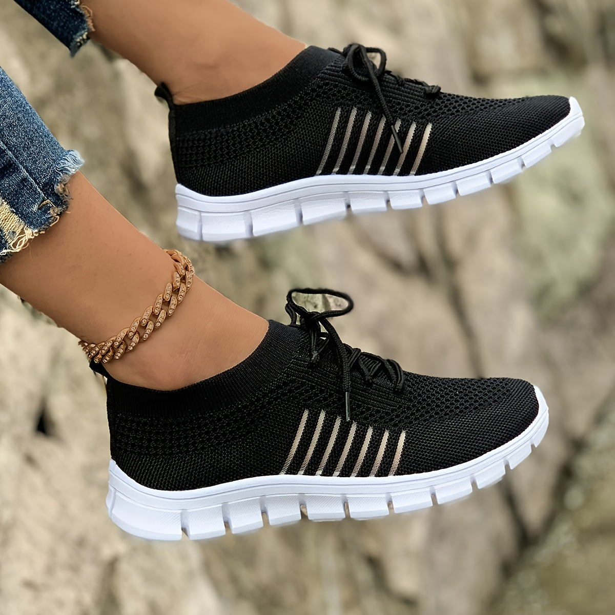 Flying Weave Casual Sneakers, Women Shoes