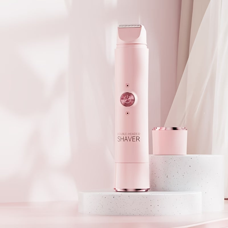A Rechargeable, Dual-Head Cordless Electric Shaver Designed for Both Men And Women, Featuring a 2-In-1 Function