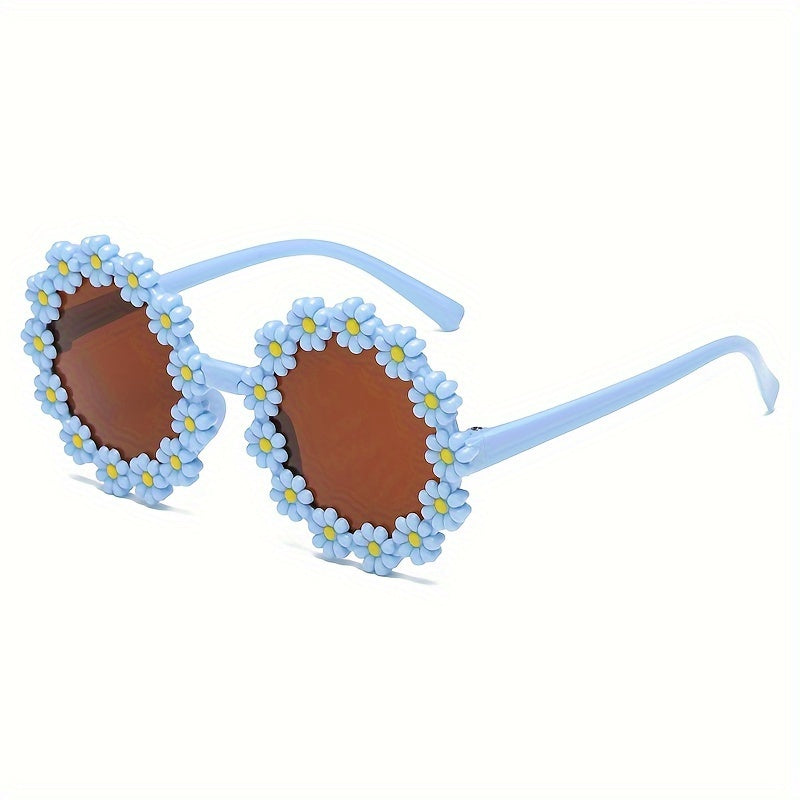 1pc Girl's Cute Flower Fashion Glasses, For Beach Outings, Ideal choice for Gifts