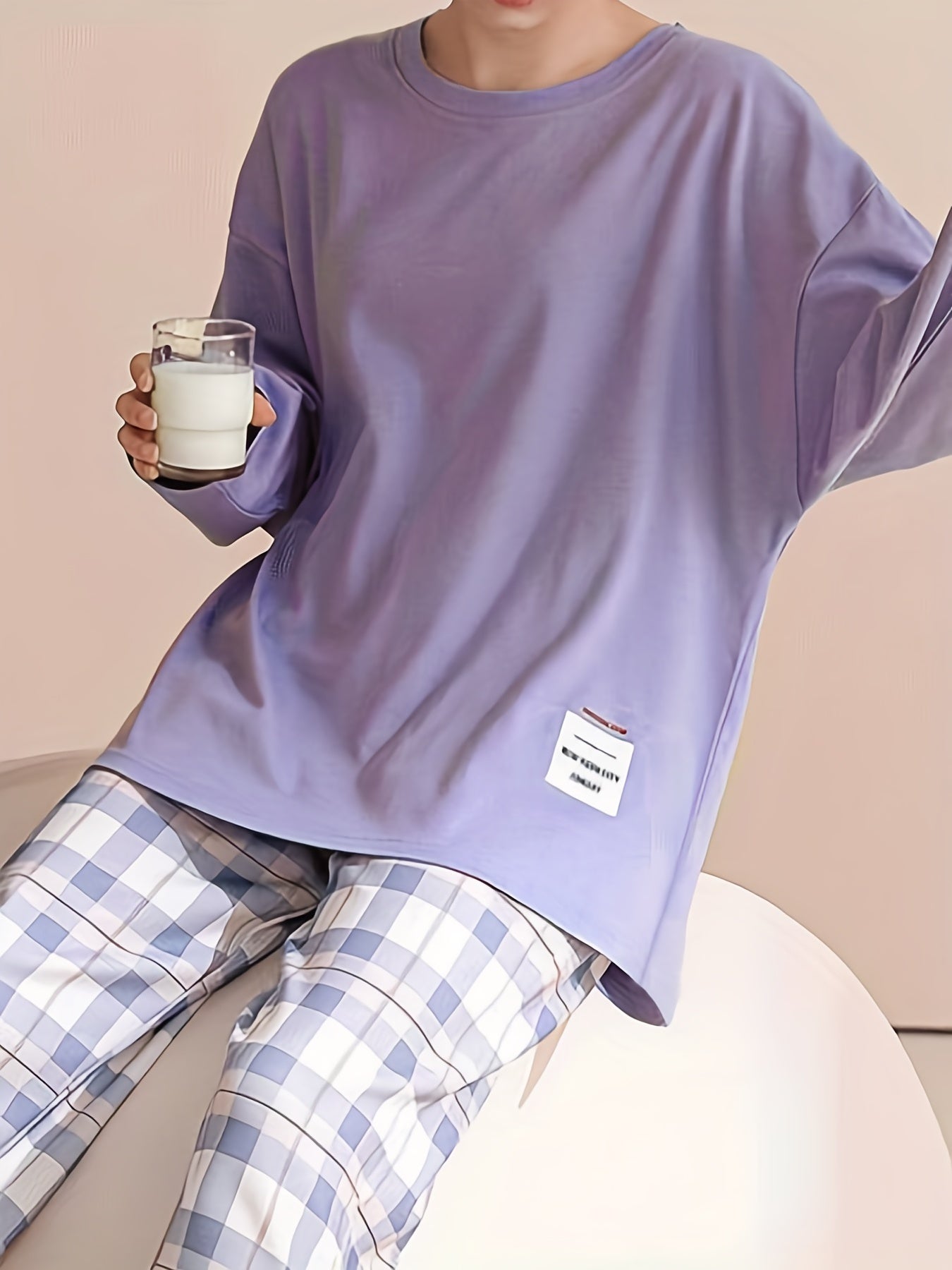 Comfortable Plaid Long Sleeve Pajama Set, Spring and Autumn Casual Home Wear Set, Casual Long Sleeve Pajama Set