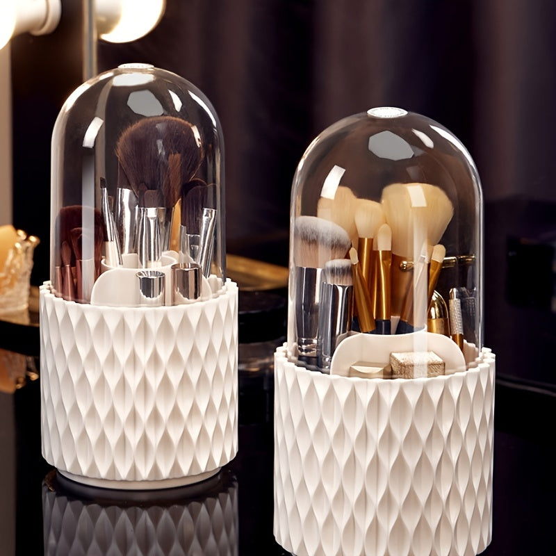 Portable 360° Rotating Makeup Brush Storage Box - Organize and Store Your Cosmetics with Ease Cosmetic Storage Box