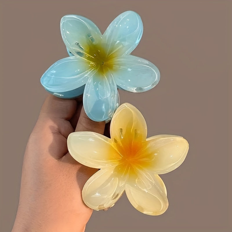 Elegant Colorful Flower Shaped Hair Claw Clip Trendy Non Slip Hair Grab Clip For Women And daily use Wear