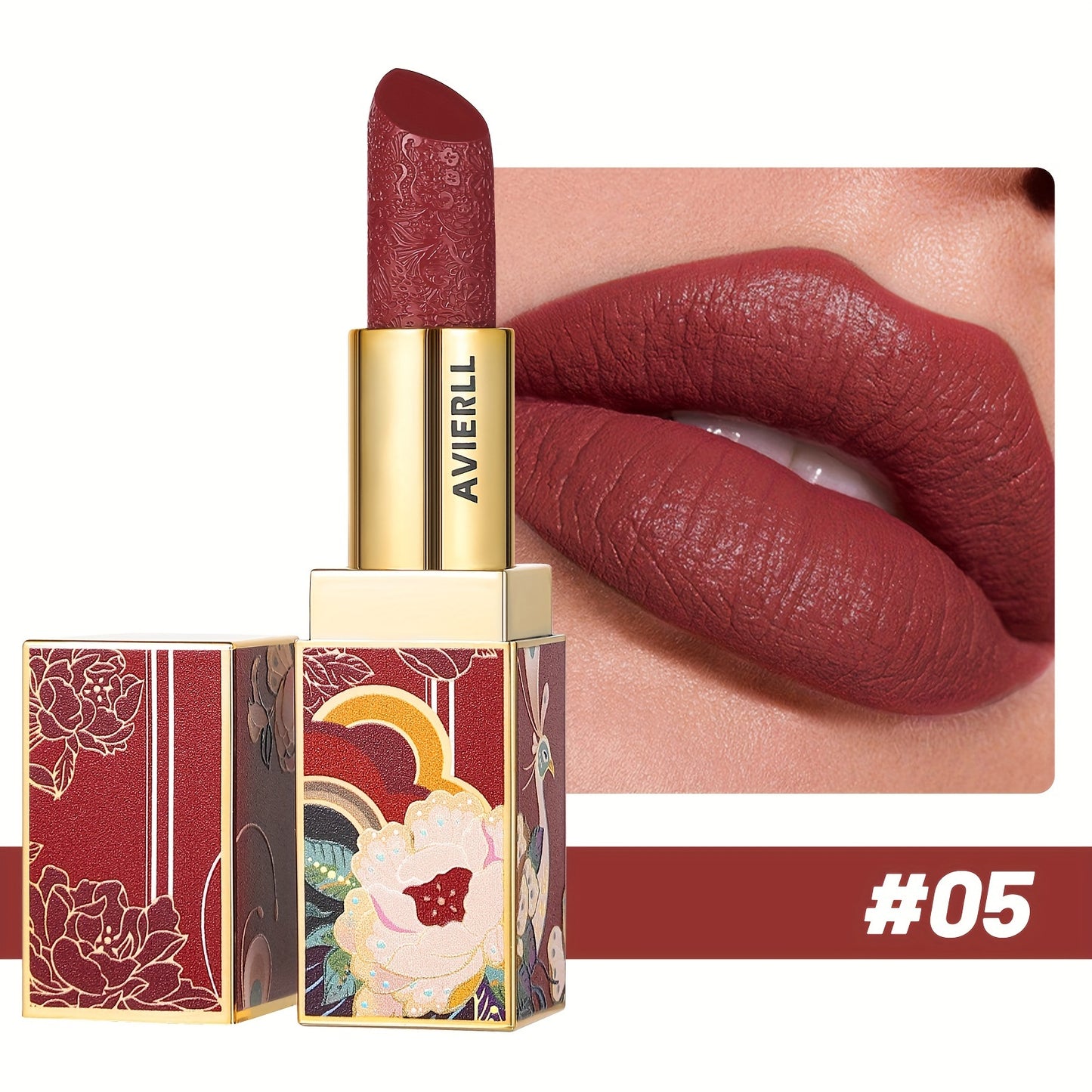 Exquisite Matte Velvet Lipstick Set - Moisturizing, Non-Sticky, Smudge-Proof, Waterproof, Lipstick - Perfect Festival Gift For Women - Chinese Traditional Printed Valentine's Day Gifts, Lunar New Year Gifts