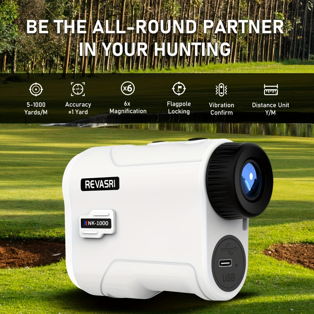 Golf Rangefinder Telescope with Angle Switch and Flagpole Lock Vibration, 914.4 meter, Laser Rangefinder, Distance Meter with Rechargeable Battery
