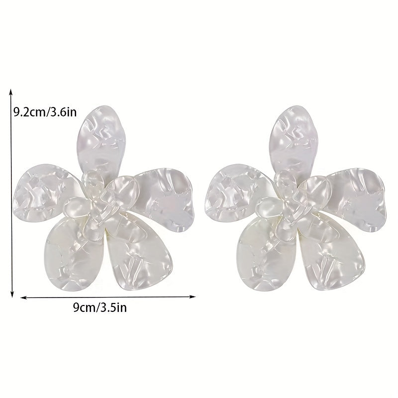 Exaggerated Flower Design Sexy Dangle Earrings Resin Jewelry Trendy Female Gift Showroom Party Statement earrings Accessories
