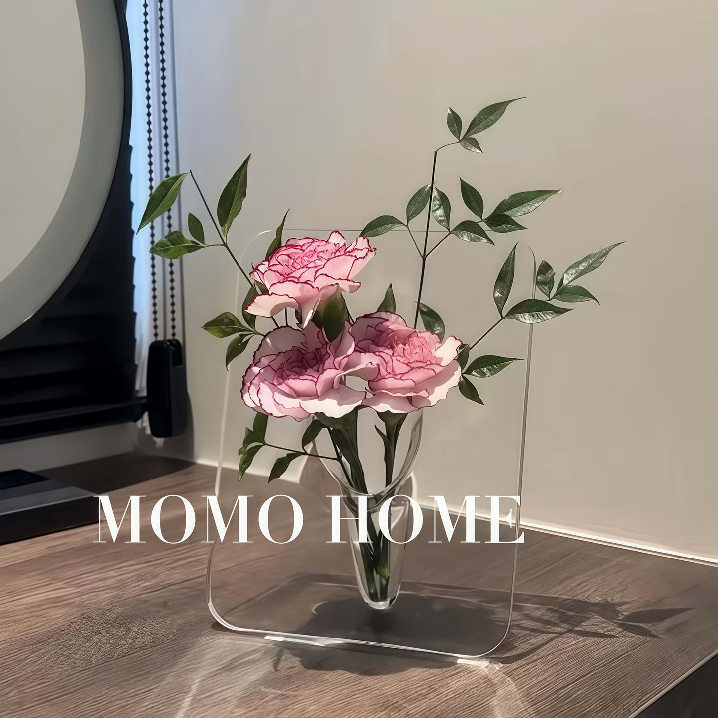 1pc Awaoko Modern Acrylic Vase - Clear Rectangular Design with Intricate Frame-Like Structure, Elegant Decorative Vase for Home & Office, Perfect Gift for Easter, Mother's Day, Friends, Boyfriend, Girlfriend, Family, Teachers