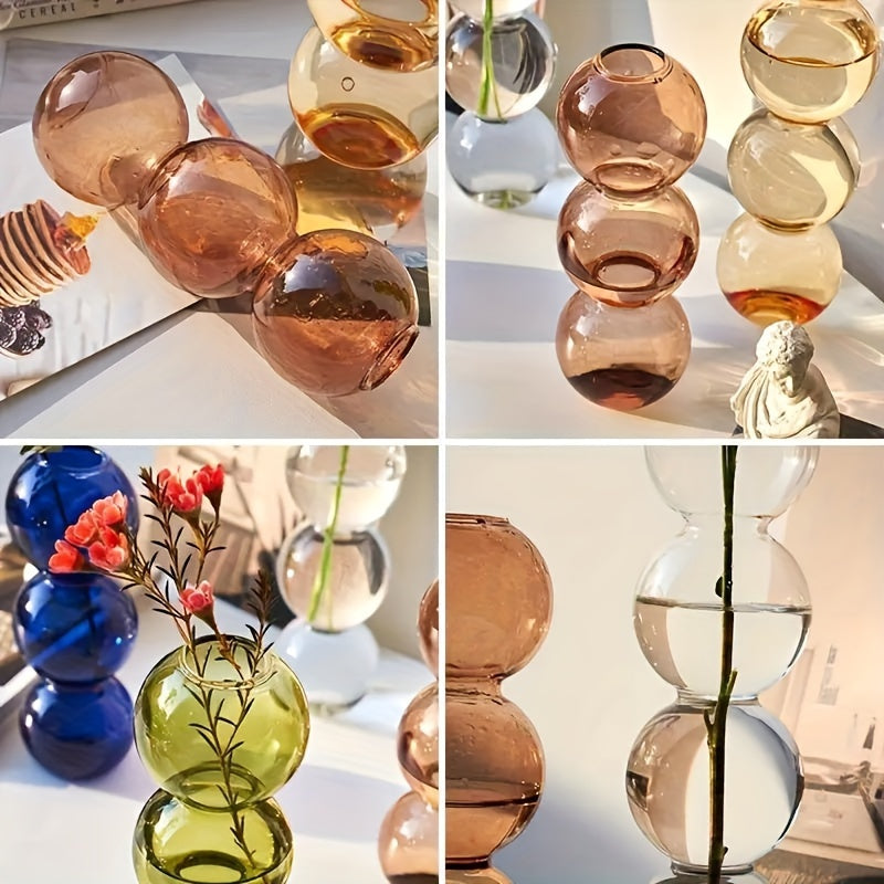 Chic Glass Bubble Vase - Transparent, Artistic Design for Home Decor | Perfect for Bedroom, Living Room & Dining Table | Nordic-Inspired Minimalist Centerpiece