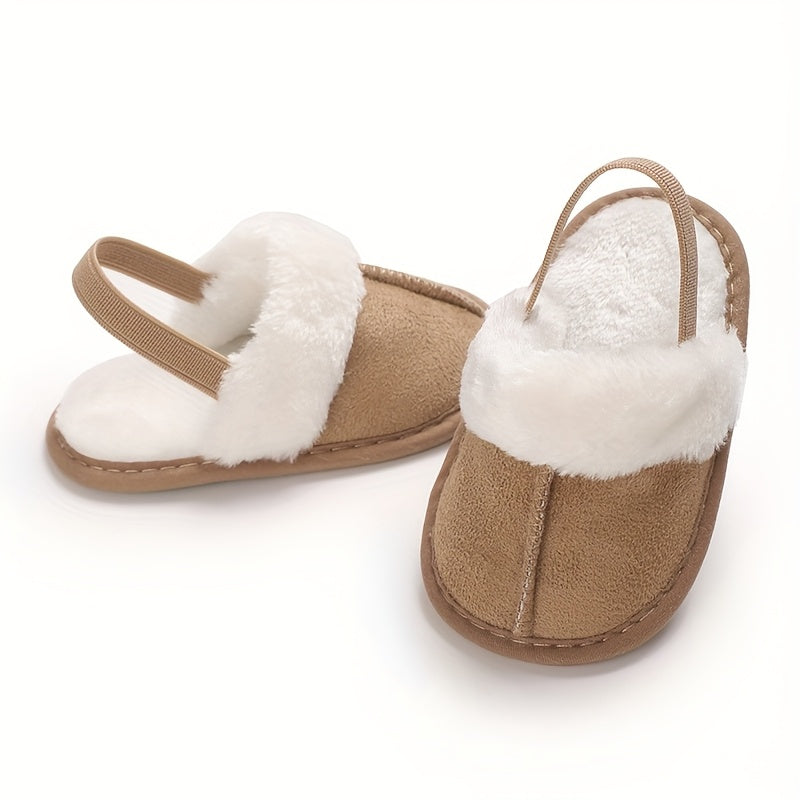 Cozy Plush Baby Girl Slippers - Soft, Non-Slip Sole for Indoor Comfort | Cute & Warm for 0-1 Year Olds | Perfect for Spring/Fall, Leisure Style, Spring/Autumn