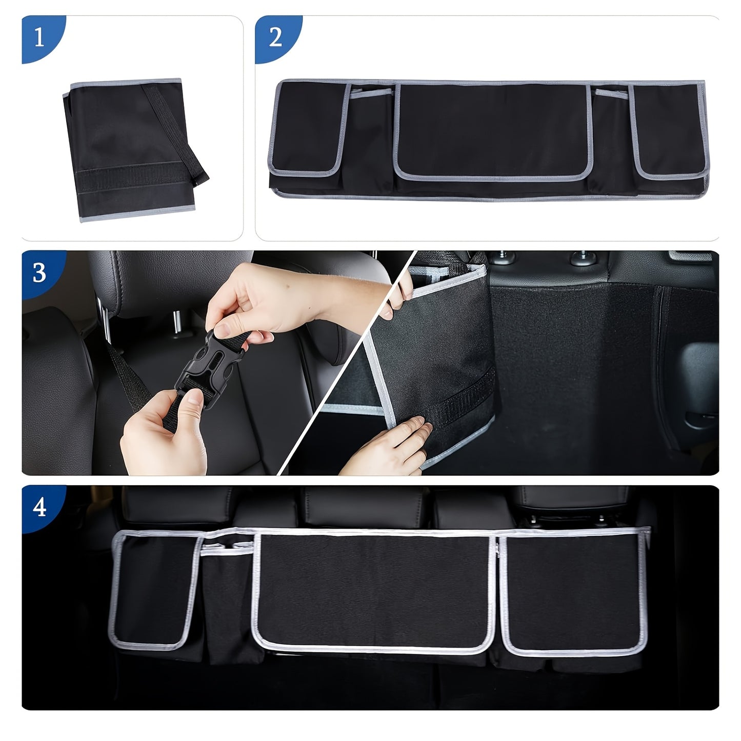 Large Capacity Storage Bag for Car Seats Made of 600D Oxford Cloth with Multiple Pockets