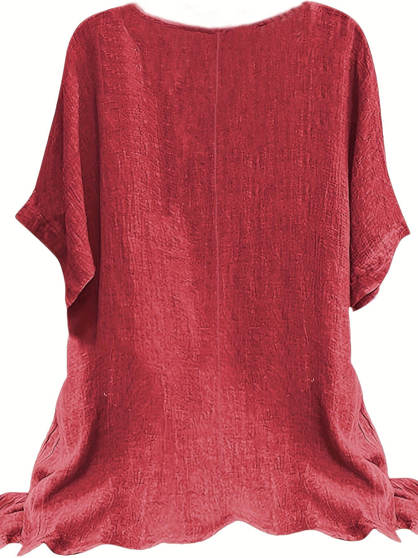 Plus Size Casual Short Sleeve T-Shirt - Lightweight Semi-Sheer Round Neck Top, Machine Washable Non-Stretch Fabric for Spring Summer Fall, Versatile Layering Essential