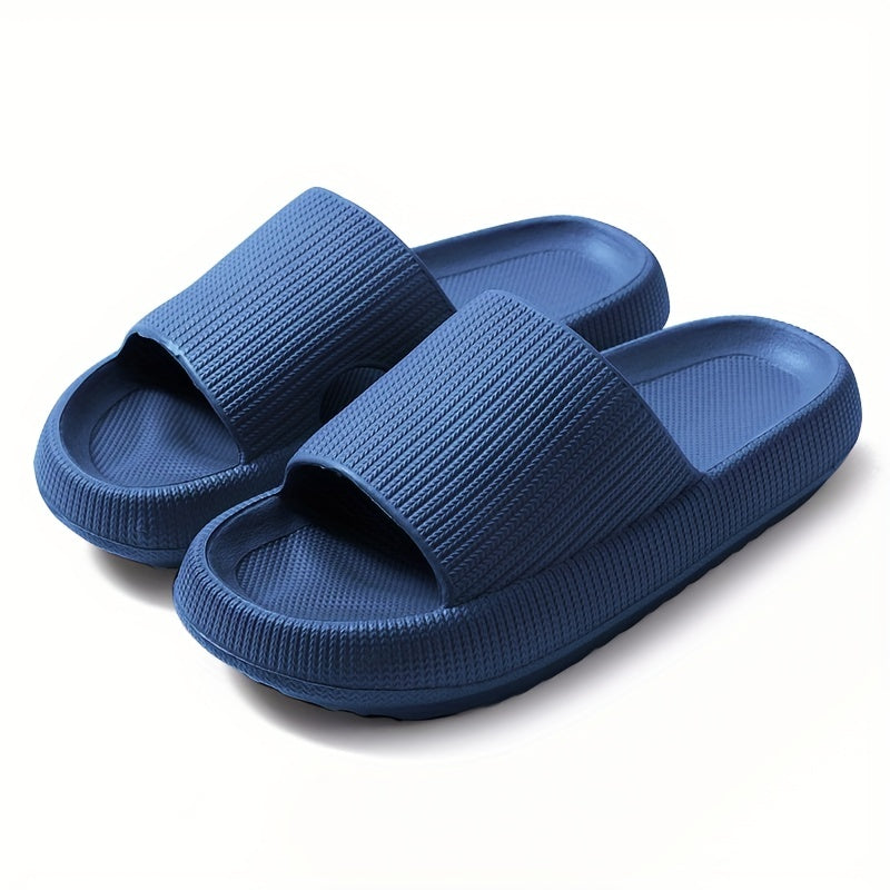 Women'S Solid Color EVA Slippers, Open Toe Slip-On Sandals with Strappy Back, Flat Heel Indoor Home Slippers, Ultra-Soft Comfort Footwear