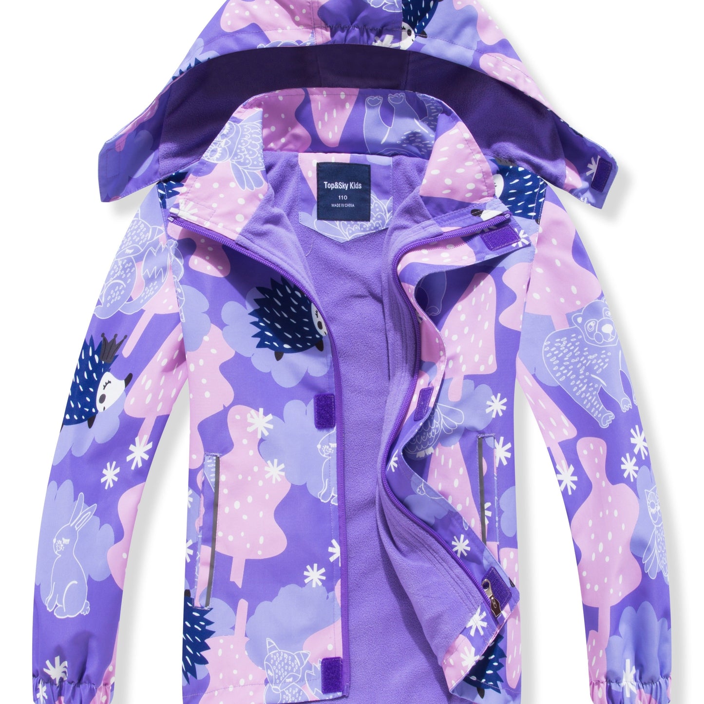 Vibrant Rainbow Camo Rain Jacket for Kids - Waterproof, Lightweight, Hooded, Fleece Lined, Windbreaker Coat with Removable Hood for Outdoor Play - Perfect for Rainy Days and Casual Wear