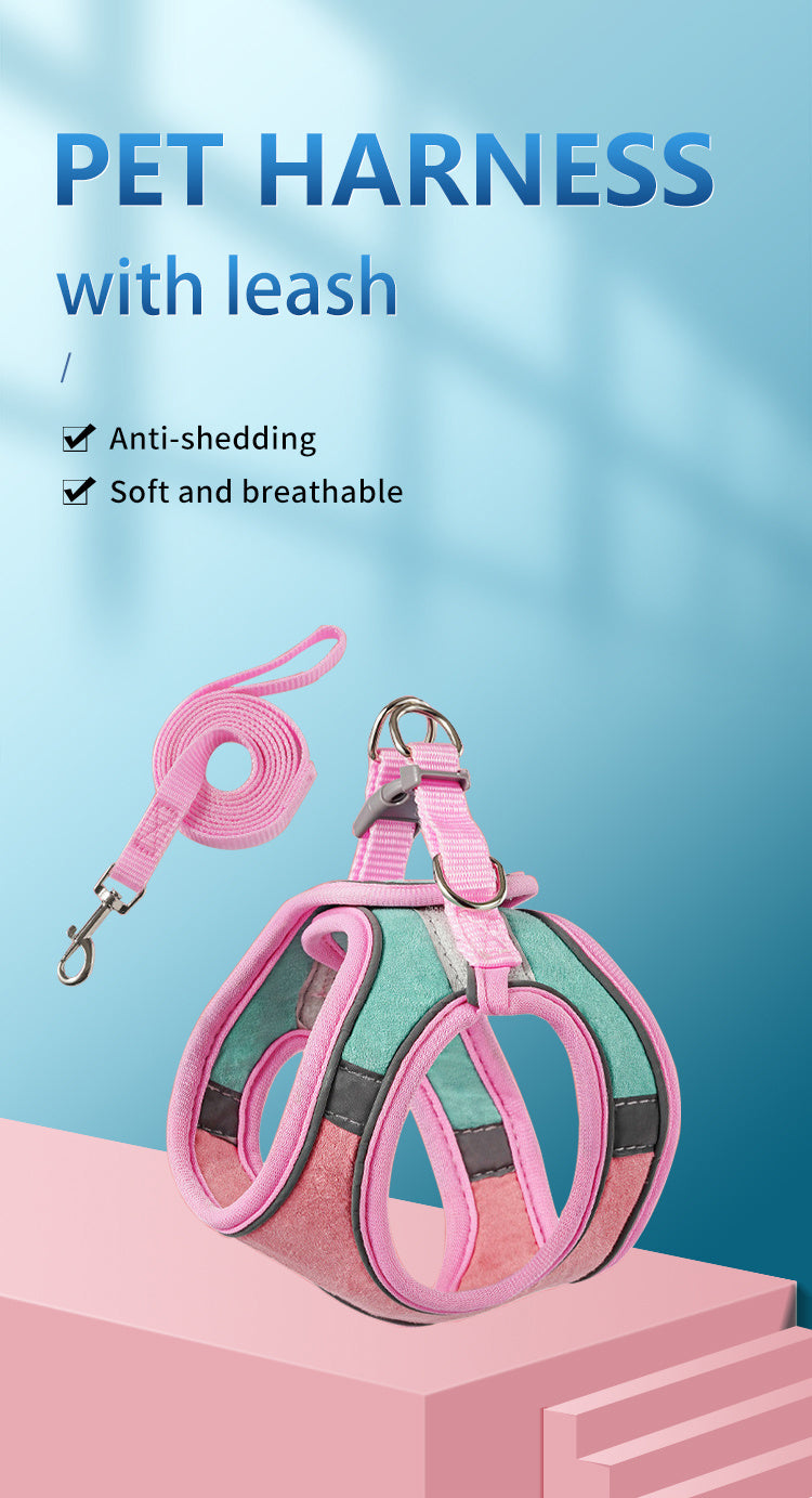 Escape-Proof Cat Harness Vest: Adjustable, Anti-Leak Walking Leash For Your Furry Friend!