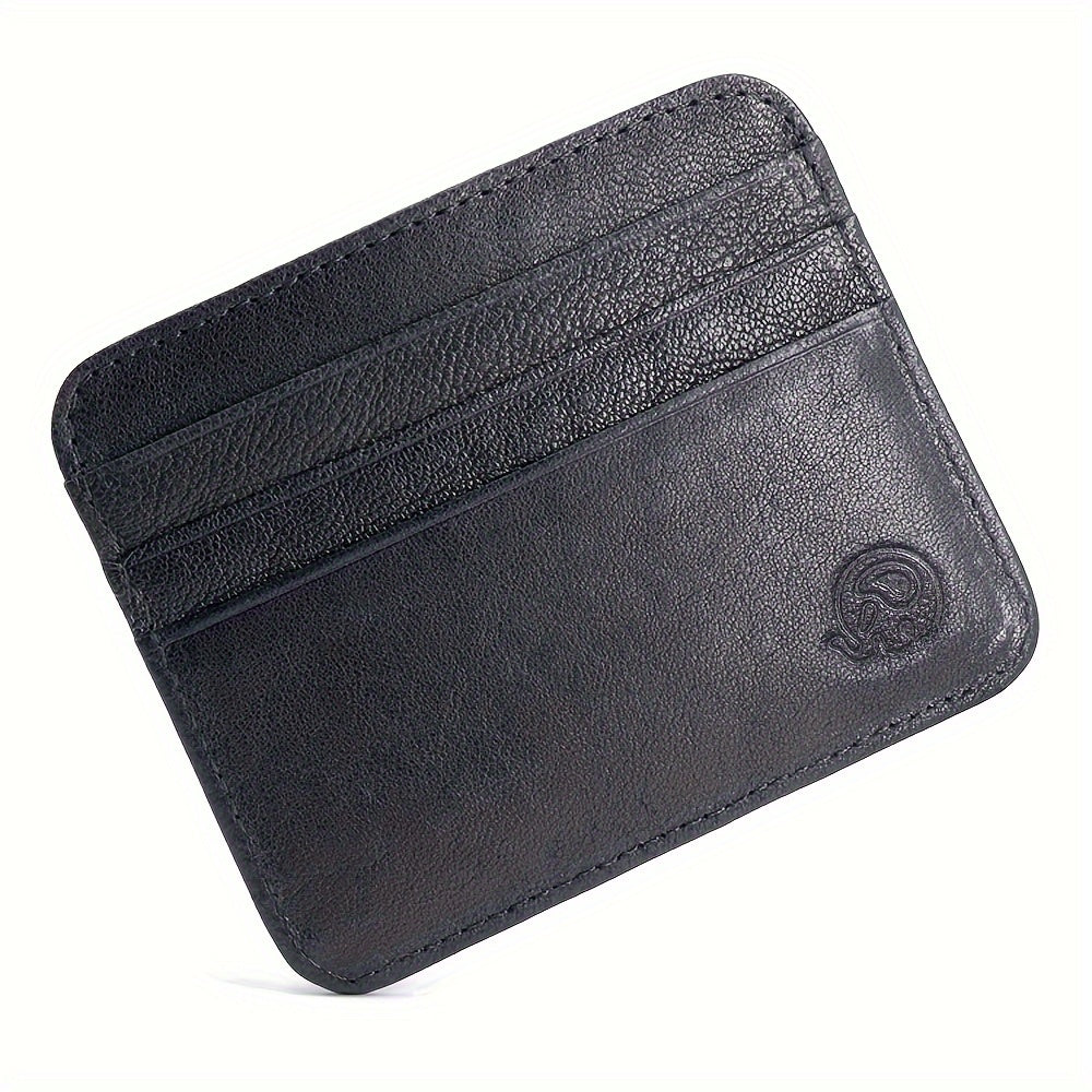 Minimalist Credit Card Holder Anti-theft Leather Wallet, Slim Front Pocket Wallet Christmas Gift