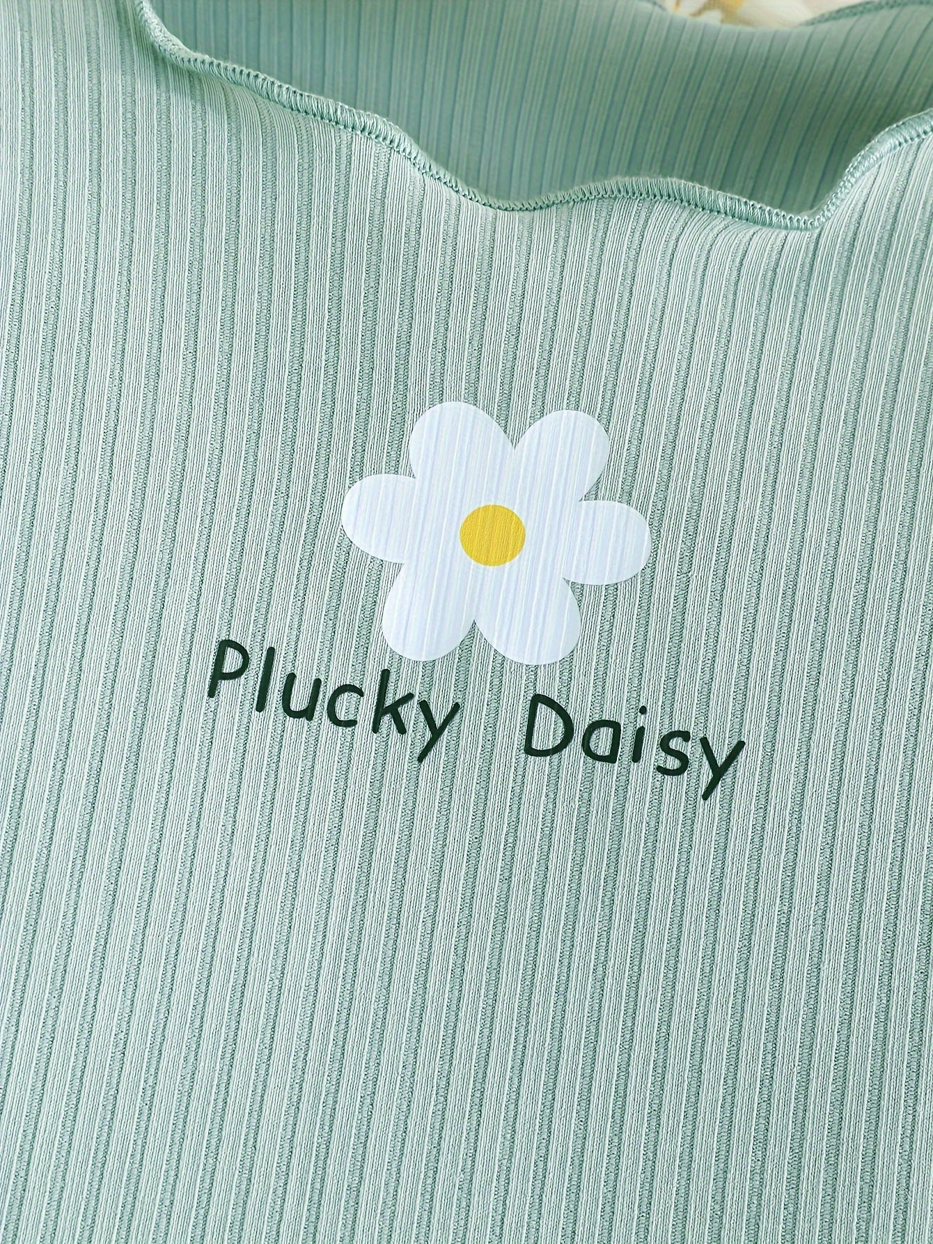 2-piece Baby's Flower Print Ribbed Long Sleeve Top + Casual Pants, Toddler & Infant Girl's Clothing Set Outdoor