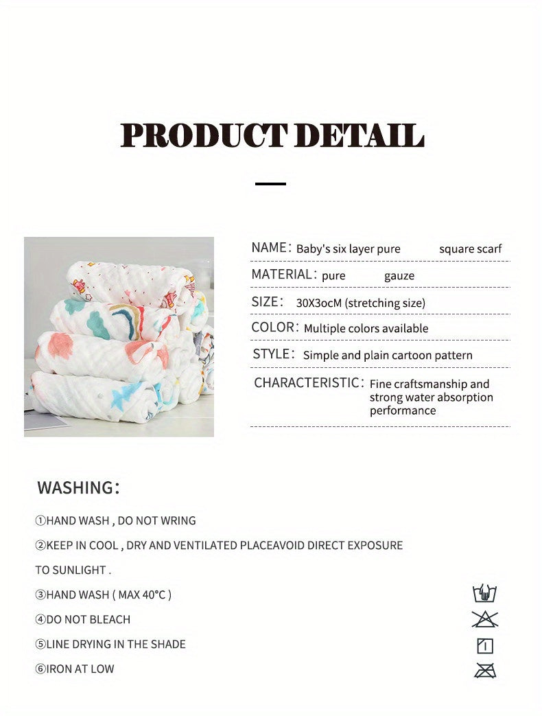 5pcs 30x30cm Cotton Soft Baby Towels, Baby Face Towels, Handkerchief, Bathing Feeding Face Washcloth, Wipe, Burp Cloths