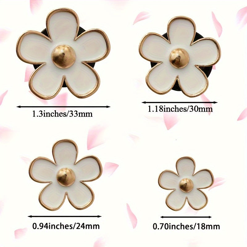 [4pcs/set Daisy Flower Air Clips] 4pcs/set Small Daisy Flower Design Car Air Outlet Perfume Decorative Clip, Car Air Fresheners Clips, Car Decoration, Car Accessories For Women