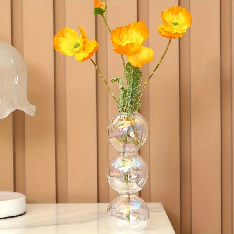 Chic Glass Bubble Vase - Transparent, Artistic Design for Home Decor | Perfect for Bedroom, Living Room & Dining Table | Nordic-Inspired Minimalist Centerpiece
