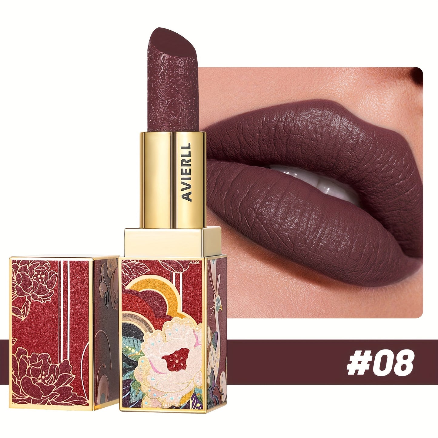 Exquisite Matte Velvet Lipstick Set - Moisturizing, Non-Sticky, Smudge-Proof, Waterproof, Lipstick - Perfect Festival Gift For Women - Chinese Traditional Printed Valentine's Day Gifts, Lunar New Year Gifts