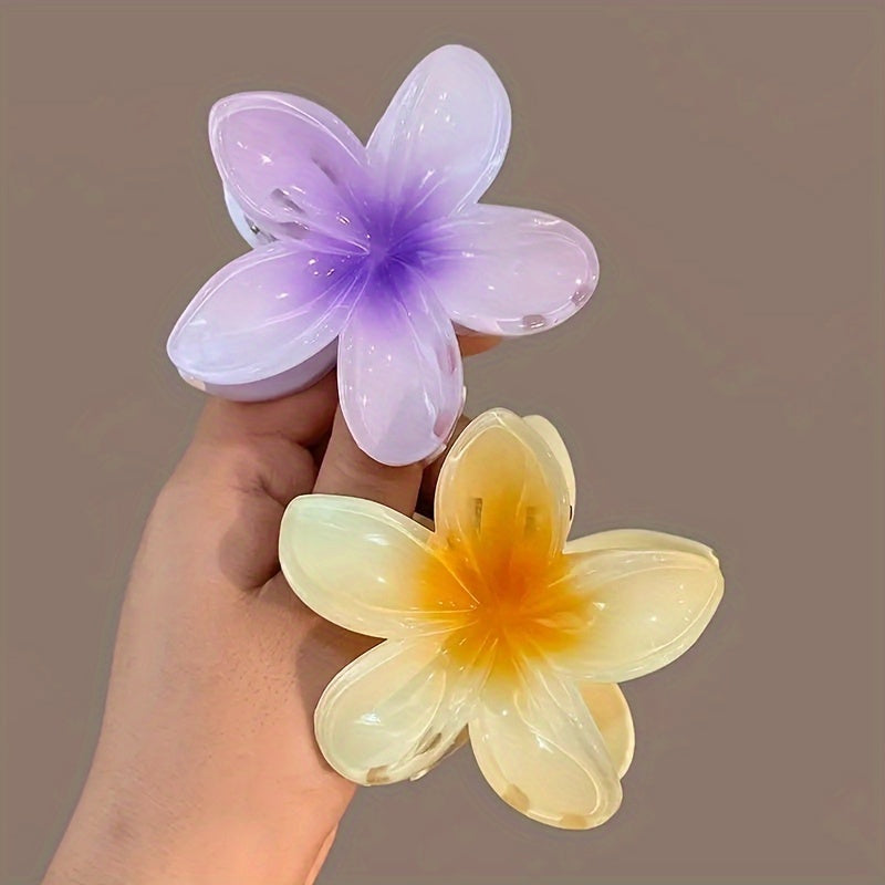 Elegant Colorful Flower Shaped Hair Claw Clip Trendy Non Slip Hair Grab Clip For Women And daily use Wear
