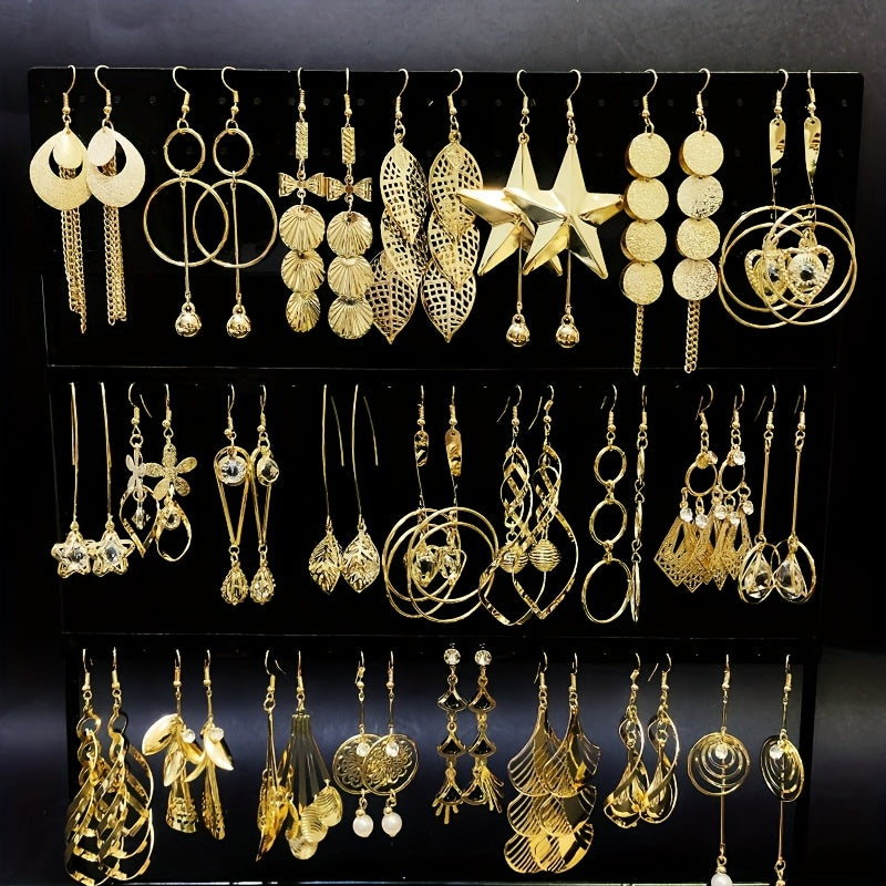 10 Pairs of Fashionable And Elegant Long Hook Women'S Earrings Flower Leaf Water Drop Design Luxury Drop Earrings Party Jewelry Set