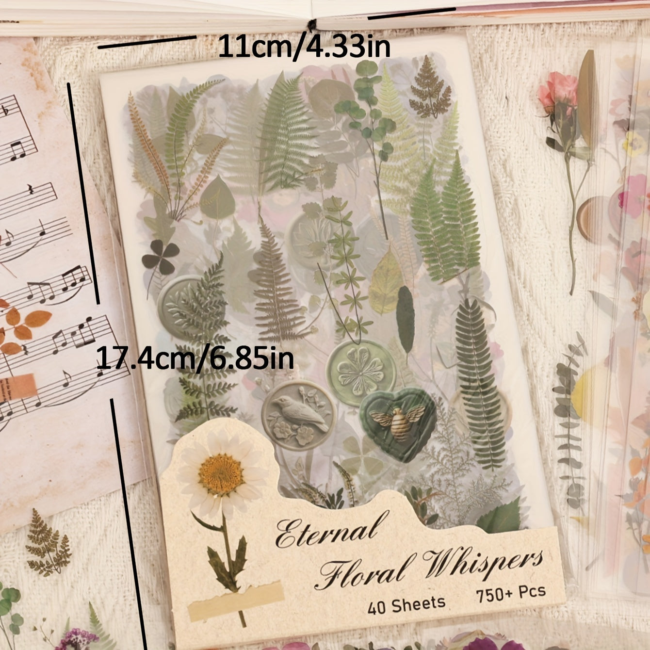 750pcs (40 Sheets) PET Resin Flower Stickers Kit - Watercolor Rub-On Resin Botanical Decals, Irregular Shapes with Roses, Daisies, Lavender, Tulips, Lilies for Scrapbooking, Junk Journals, Planners, Plasticky-like Layering