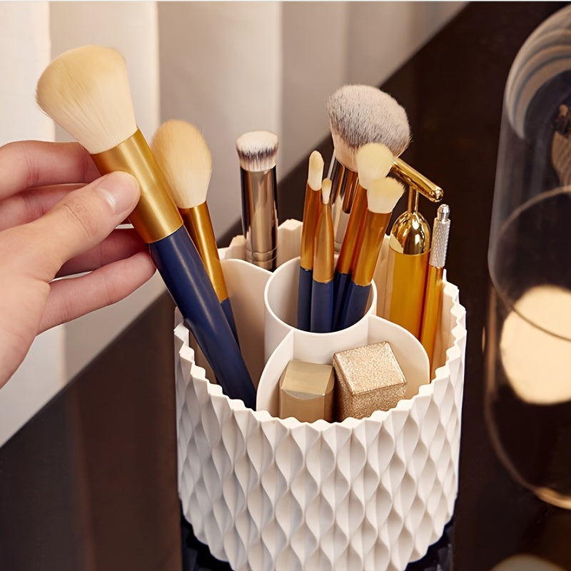 Portable 360° Rotating Makeup Brush Storage Box - Organize and Store Your Cosmetics with Ease Cosmetic Storage Box