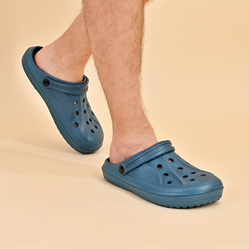 [Comfortable EVA Clogs] Comfortable EVA Clogs - Non-Slip, Breathable Slide Sandals | Gray, Blue, and Black for Indoor/Outdoor Use, Spring/Summer/Fall, Strappy Sandals