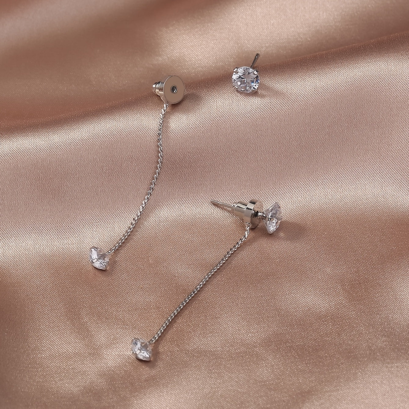 Elegant Drop Earrings Inlaid Shiny Zircon Pendant Minimalist Earrings For Women