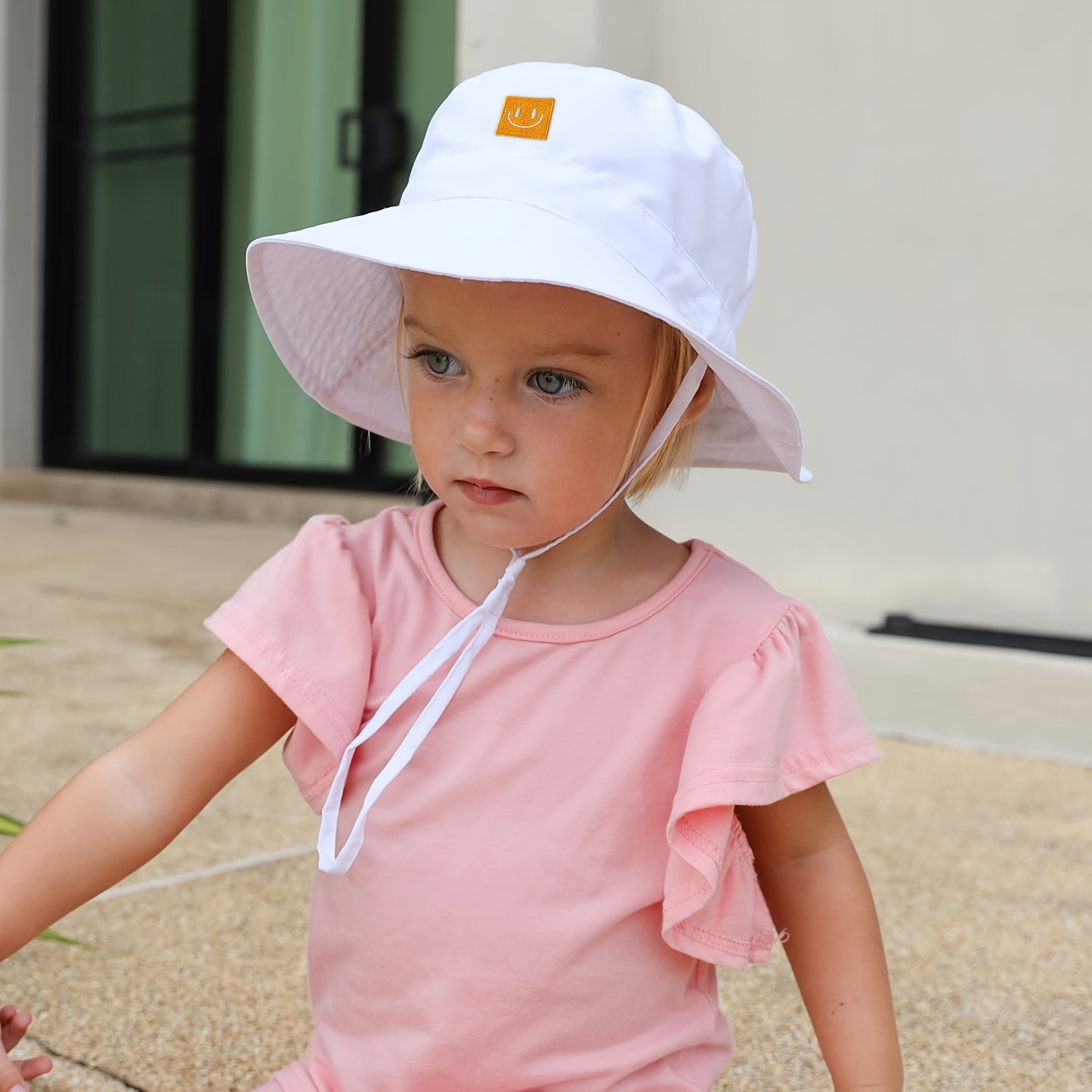 1pc Baby Sun Hat, Toddler Summer Sun Protection, Wide Brim Bucket Beach Hats For Baby Boy And Girl, Adjustable Kid Cap