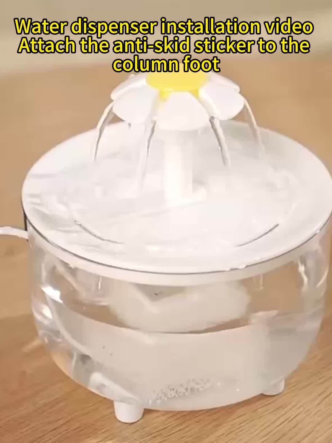 Fountain Flower Cat Drinking Machine Water Dispenser Automatic Recirculation Live Water Flowing Drinking Basin Pet Dog Kitten Water Feeder Large Cap