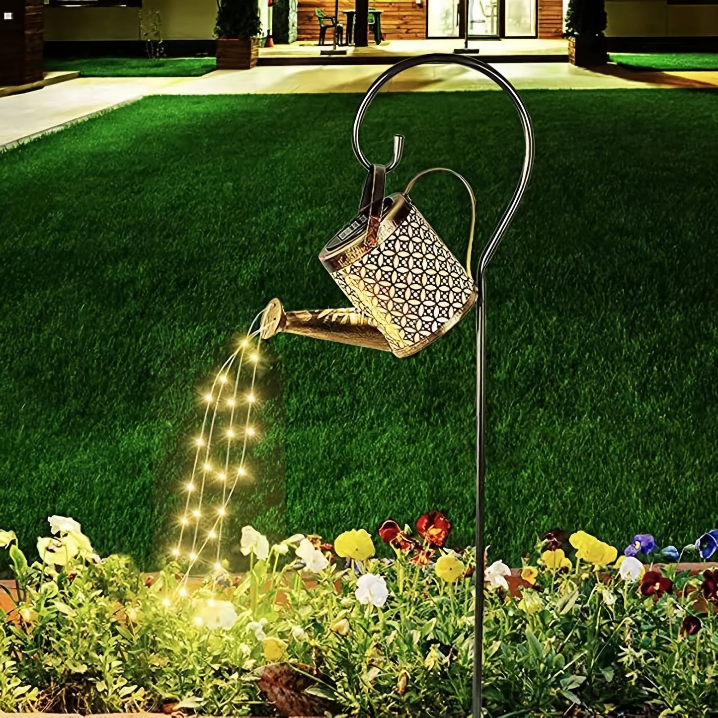 1pc Solar-Powered Watering Can Lantern - Durable Metal, Waterproof Outdoor Decor - Romantic Ambient Light for Gardens, Patios, Yards, Pathways, Perfect Mothers Day & Holiday Gift